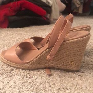 Tory Burch blush pink wedge.